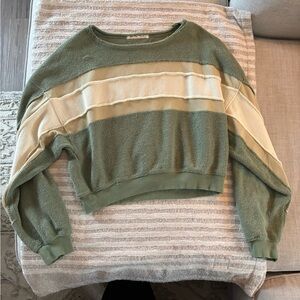 Green and Cream Women's Sweater